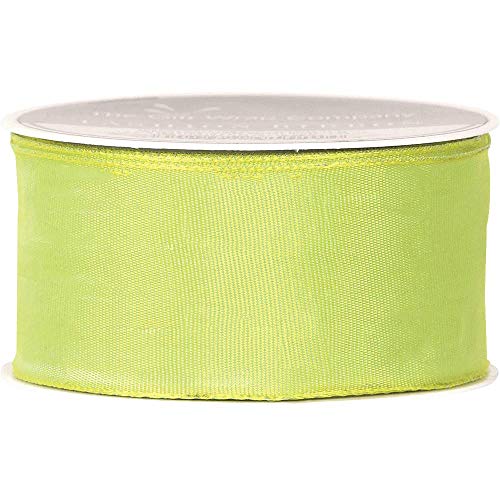 The Gift Wrap Company 1.5-Inch Biodegradable Wired Ribbon, Pack of 6, Lime