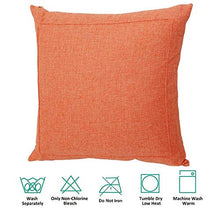 Load image into Gallery viewer, Jepeak Burlap Linen Throw Pillow Cover Cushion Case, Farmhouse Modern Decorative Solid Square Thickened Pillow Case for Sofa Couch (24 x 24 inches, Orange)
