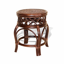 Load image into Gallery viewer, Ginger Handmade Rattan Wicker Stool Fully Assembled Dark Brown
