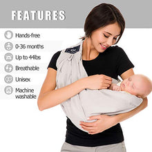 Load image into Gallery viewer, Baby Carrier by Cuby, Natural Cotton Baby Sling Baby Holder Extra Comfortable for Easy Wearing Carrying of Newborn, Infant Toddler and Ideal for Baby Registry (Gray)
