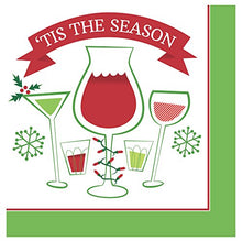 Load image into Gallery viewer, Creative Converting Tis the Season Beverage Napkins, Red/Green/White
