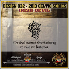 Load image into Gallery viewer, 1 Liter Engraved American Oak Aging Barrel - Design 032: Irish Devil
