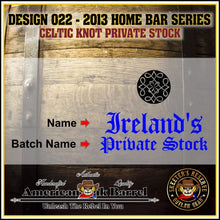 Load image into Gallery viewer, 1 Liter Personalized American Oak Aging Barrel - Design 022: Celtic Knot Private Stock
