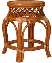Load image into Gallery viewer, Ginger Handmade Rattan Wicker Stool Fully Assembled Colonial (Light Brown)
