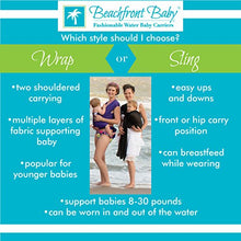 Load image into Gallery viewer, Beachfront Baby Wrap - Versatile Water &amp; Warm Weather Baby Carrier | Made in USA with Safety Tested Fabric, CPSIA &amp; ASTM Compliant | Lightweight, Quick Dry (Sky Blue, Petite)
