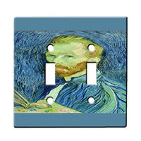 Vincent Van Gogh Self Portrait - Decor Double Switch Plate Cover Metal