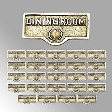 Load image into Gallery viewer, 25 Switch Plate Tags DINGING ROOM Name Signs Labels Brass | Renovator&#39;s Supply
