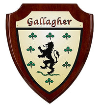 Load image into Gallery viewer, Gallagher Irish Coat of Arms Shield Plaque - Rosewood Finish
