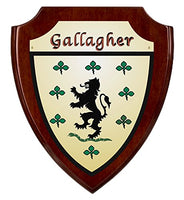 Gallagher Irish Coat of Arms Shield Plaque - Rosewood Finish
