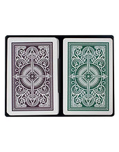 Load image into Gallery viewer, KEM Arrow Green and Brown, Bridge Size- Standard Index Playing Cards (Pack of 2)

