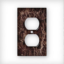 Load image into Gallery viewer, Marble Emperador Pattern on Metal Wall Plate Cover - 2 Gang Switch
