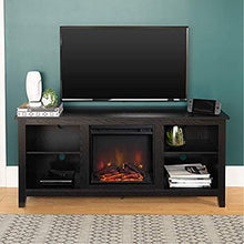 Load image into Gallery viewer, Walker Edison Fireplace TV Stand , Black , 58&quot;
