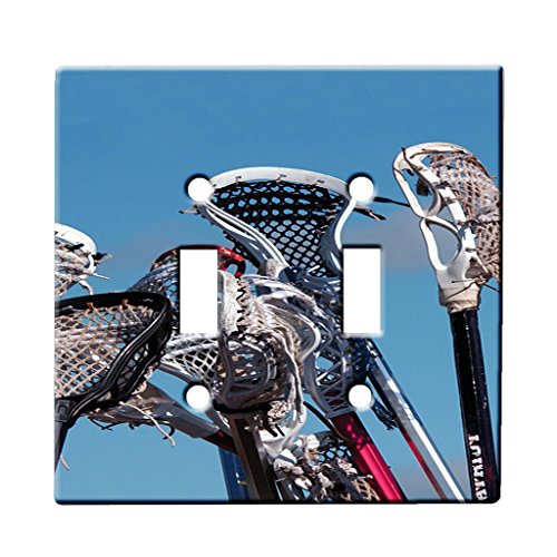 Lacrosse Stix - Decor Double Switch Plate Cover Metal