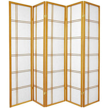 Load image into Gallery viewer, Oriental Furniture 6 ft. Tall Double Cross Shoji Screen - Honey - 5 Panels
