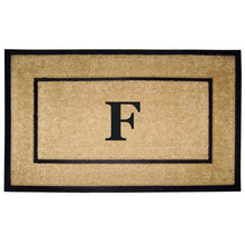 Load image into Gallery viewer, Nedia Home Single Picture Black Frame with Coir Rubber Border Dirt Buster Doormat, 30 by 48-Inch, Monogrammed F

