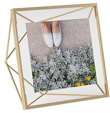 Load image into Gallery viewer, Umbra Picture Frame for Desktop or Wall, Holds One, 4 by 4-Inch, Brass
