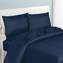 Load image into Gallery viewer, Fashion Street Micro Fiber 3-Piece Striped Sheet Set, Twin, Navy Blue
