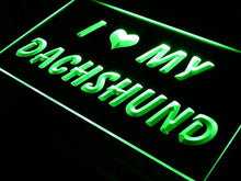 Load image into Gallery viewer, I Love Dachshund Dog Pet Shop LED Sign Neon Light Sign Display s099-b(c)
