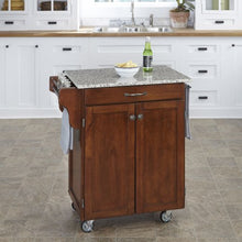 Load image into Gallery viewer, Create-a-Cart Cherry 2 Door Cabinet Kitchen Cart with Salt and Pepper Granite Top by Home Styles
