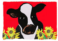 Cow and Sunflowers Beach Towel From My Art