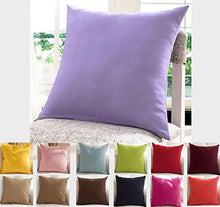 Load image into Gallery viewer, TangDepot Cotton Solid Throw Pillow Covers, 18&quot; x 18&quot; , Light Purple Lavende
