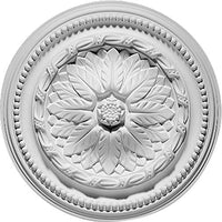 R5 Arstyl Medallion - 15-3/4 Inch Diameter, Primed White