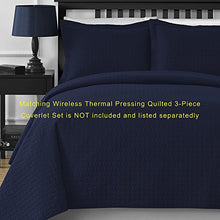 Load image into Gallery viewer, Comfy Bedding Frame Jacquard Microfiber King 5-piece Comforter Set, Navy Blue
