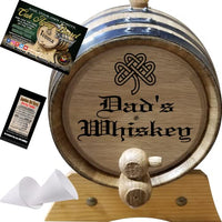 2 Liter Engraved American Oak Aging Barrel - Design 014: Dad's Whiskey