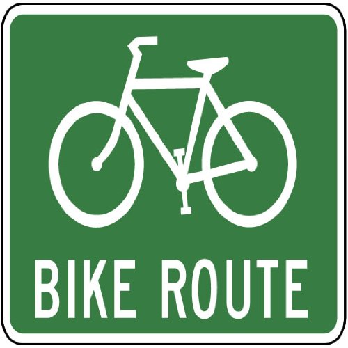 Wallmonkeys WM153899 Bike Route Sign Peel and Stick Wall Decals H x 30 in W, 30