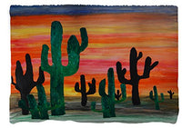 Desert Cactus Sunset Beach Towel From My Art