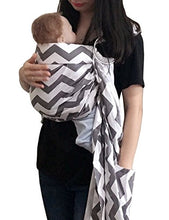Load image into Gallery viewer, Vlokup Baby Sling Ring Sling Carrier Wrap | Extral Soft Lightweight Cotton Baby Slings for Infant, Toddler, Newborn and Kids | Great Gift, Lightly Padded Adjustable Nursing Cover Gray Wave
