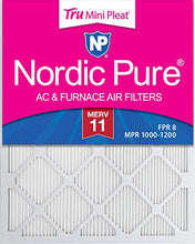 Load image into Gallery viewer, Nordic Pure 16x25x1 MERV 11 Tru Mini Pleat AC Furnace Air Filters, 6 PACK, 6 PACK
