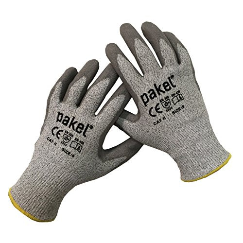 Pakel Y-01-10 High Performance En388 CE Level 5 Cut Resistant Knit Wrist Gloves, X-Large, Size 10