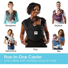 Load image into Gallery viewer, Baby K&#39;tan Original Baby Wrap Carrier, Infant and Child Sling - Simple Pre-Wrapped Holder for Babywearing - No Tying or Rings - Carry Newborn up to 35 lbs, Eggplant, Women 2-4 (X-Small), Men up to 36
