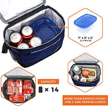 Load image into Gallery viewer, OPUX Premium Lunch Box, Insulated Lunch Bag for Men Women Adult | Durable School Lunch Pail for Boys, Girls, Kids | Soft Leakproof Medium Lunch Cooler Tote for Work Office | Fits 8 Cans (Navy)
