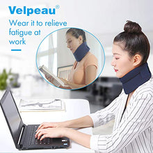 Load image into Gallery viewer, Velpeau Neck Brace -Foam Cervical Collar - Soft Neck Support Relieves Pain &amp; Pressure in Spine - Wraps Aligns Stabilizes Vertebrae - Can Be Used During Sleep (Comfort, Blue, Small, 2.75)
