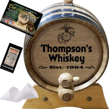 Load image into Gallery viewer, 2 Liter Personalized American Oak Aging Barrel - Design 016:Marines
