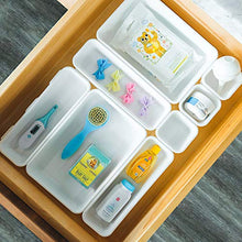 Load image into Gallery viewer, madesmart Baby 8-Piece Interlocking Bin Pack - White | BABY COLLECTION | Customizable Multi-Purpose Storage | Organizer for Baby Care Products, Spoons or Wipes | BPA-Free
