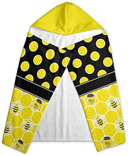 Load image into Gallery viewer, YouCustomizeIt Honeycomb, Bees &amp; Polka Dots Kids Hooded Towel (Personalized)
