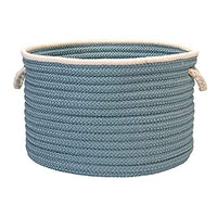 Doodle Edge Colonial Mills Utility Basket, 18 by 12-Inch, Light Blue