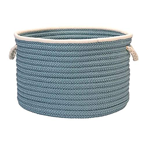 Doodle Edge Colonial Mills Utility Basket, 22 by 14-Inch, Light Blue