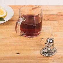 Load image into Gallery viewer, HIC Kitchen Tea Infuser with Drip Tray, Rock Climber, 18/8 Stainless Steel
