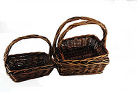 TOPOT set of 3 Dark Brown Receiving basket with Handles