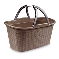 Stefanplast Plastic Laundry Basket, Taupe, 38X 58X 28cm