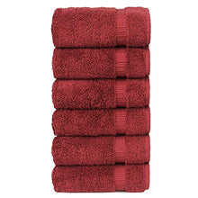 Load image into Gallery viewer, Chakir Turkish Linens Turkish Cotton Luxury Hotel &amp; Spa Bath Towel, Hand Towel - Set of 6, Cranberry
