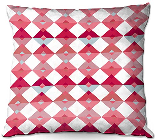 Outdoor Patio Couch Quantity 1 Throw Pillows from DiaNoche Designs by Julia Grifol - Triangles Pale Pink