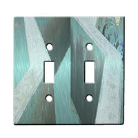 Wall Geometric - Decor Double Switch Plate Cover Metal