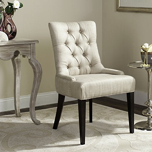 Safavieh Mercer Collection Erica Button-Tufted Side Chair, Khaki Grey