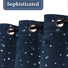 Load image into Gallery viewer, H.VERSAILTEX Blackout Curtains Kids Room for Boys Girls Thermal Insulated Twinkle Silver Stars Pattern Curtain Drapes, Grommet Top, 1 Panel, 40&quot; W x 63&quot; L, Navy
