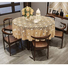 Load image into Gallery viewer, Simhomsen Beige Embroidered Lace Tablecloth 72 Inch Round
